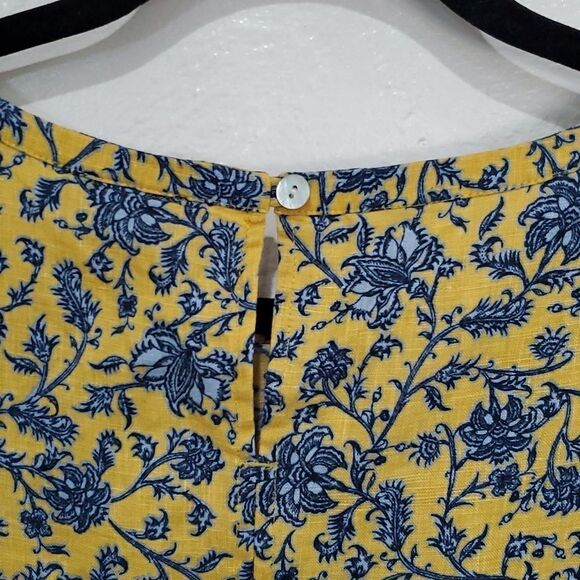 J. Jill 100% Linen Floral Print Dress with Pockets & Free Black Linen Top - Picture 6 of 16